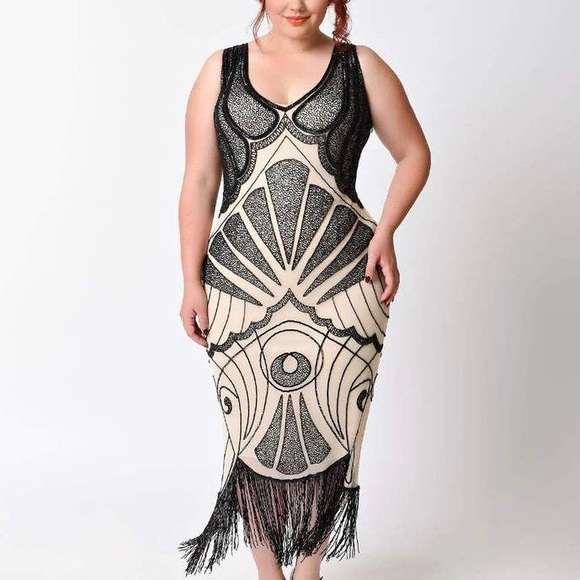 Unique Vintage Dresses & Skirts - Unique Vintage Flapper-like Sheer Dress NWT